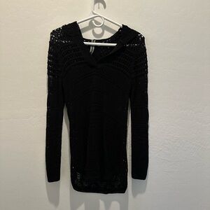 Anthropologie Black Knit Cover Up/Sweater